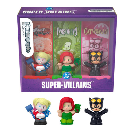 Coffret Collector Little People Super-vilains DC - Harley Quinn, Poison Ivy, Catwoman