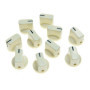 Lot de 10 Boutons Blancs Vieillis pour Amplificateur de Guitare