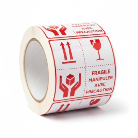 500 Étiquettes Fragile Rouges Autocollantes - Star Box