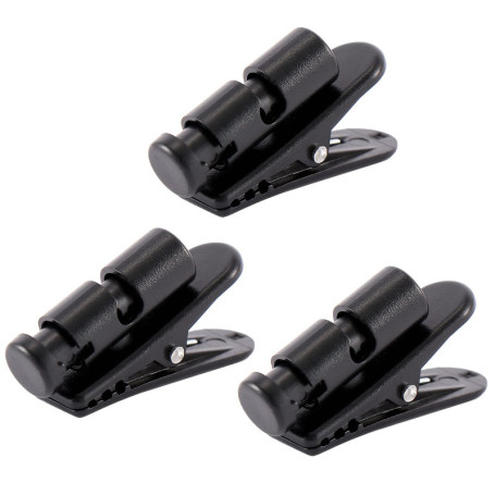 Clips de Montage Rotatifs pour Câbles d'Écouteurs - 3 Pièces Noires