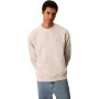Sweatshirt Calvin Klein Monogram Col Ras du Cou pour Homme - Blanc Chalk