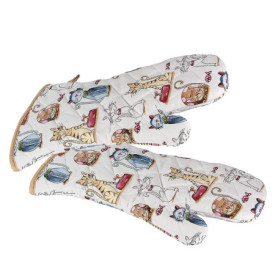 Gants de Four Anti Chaleur avec Imprimé Chat - Spotted Dog Gift Company