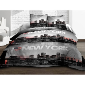 Parure de lit 160x200 cm en Coton Noir - Le Linge de Jules