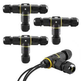 WEBN Lot de 3 Connecteurs de Câble Étanches IP68 - Boîte de Jonction Extérieure Noir