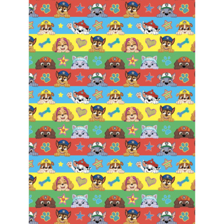 Papier Cadeau Anniversaire PAW Patrol - 2 Feuilles et 2 Étiquettes