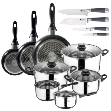 Batterie de Cuisine 8 Pièces avec Poêles et Couteaux San Ignacio