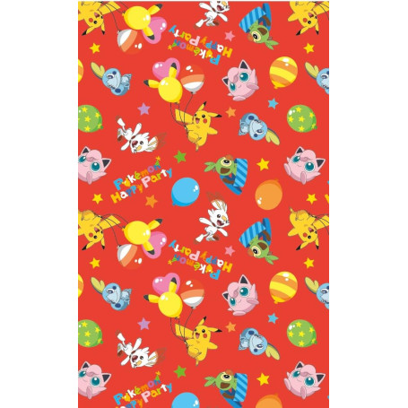 Rouleau de papier cadeau Pokémon pour anniversaire - 4 m