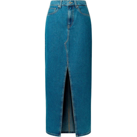 Jupe Maxi Haute en Denim Bleu Moyen - Pepe Jeans