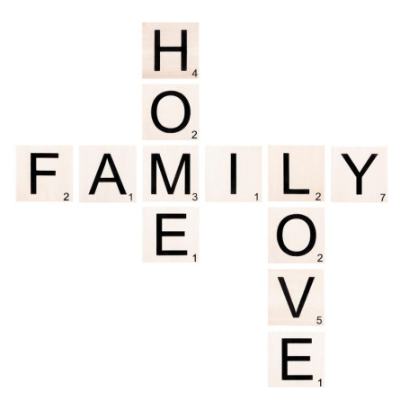 Tableau mural en bois 3D Home Family Love - Décoration moderne pour salon et chambre