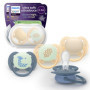 Sucettes Ultra-Soft Philips Avent pour Bébés 6-18 Mois - Pack de 4 Phosphorescentes
