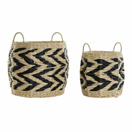 Set de basket DKD Home Decor Naturel Noir Marron Clair Fibre naturelle (30 x 30 107,99 €