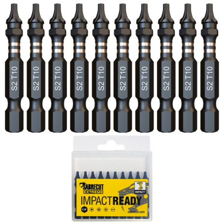 Jeu d'embouts de tournevis Torx Heavy Duty SabreCut - 10 pièces avec boîte de rangement