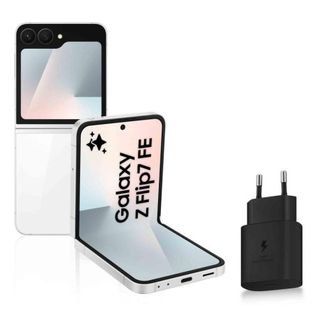 Samsung Galaxy Z Flip7 FE - Smartphone Pliable 5G 128 Go avec Chargeur Rapide Inclus - Blanc