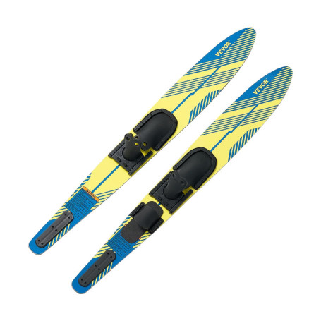 Skis Nautiques VEVOR 150 cm avec Fixations Réglables et Plaque Rembourrée