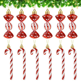 Kit de Décoration de Noël SULOLI avec 12 Canes en Bonbon
