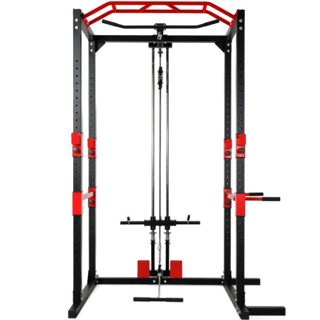 Cage de Musculation ISE Power Rack avec Barre de Traction et Dips