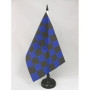 Drapeau de Table Damier Noir et Bleu 21x14 cm - AZ FLAG