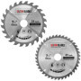 Lot de 2 lames de scie circulaire en carbure pour Bosch, Makita, Dewalt - 190 mm