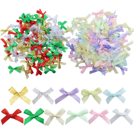 200 Mini Nœuds de Satin Multicolores pour Décoration - TRKETK