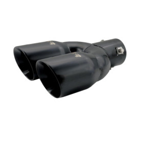 Embout d'Échappement Double Oblique Inox Noir Simoni Racing - 76mm
