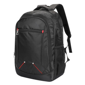 Sac à dos d'écolier noir avec port USB et compartiment ordinateur