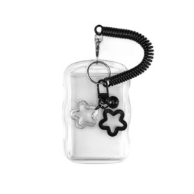 Porte Photocard Kpop Transparent avec Chaîne - Support Pratique pour Cartes