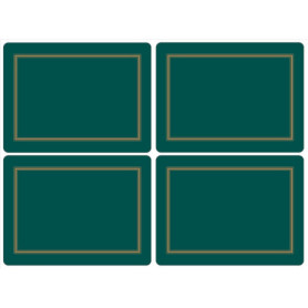 Pimpernel Set de 4 Sets de Table Émeraude en MDF avec Dos en Liège
