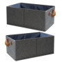 Lot de 2 boîtes de rangement pliables pour vêtements - gris