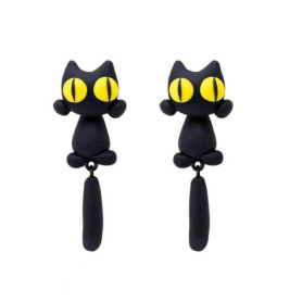 Boucles d'oreilles en forme de chat noir pour filles - Idéal pour anniversaires et fêtes