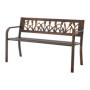 Banc de jardin en acier carbone avec dossier floral - 127 cm