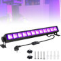 Bande LED UV Noire 36W avec Interrupteur - Éclairage Ambiance Fête