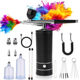 Airbrush Ongle, Air Brush Kit aérographe portable avec compresseur, 950 mAh, rechargeable pour le design des ongles, la décorati