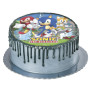 dekora - Décoration pour Gâteaux d’Anniversaire - Cake Topper Sonic 20 cm - Disque en Azyme Comestible pour Gâteau Sans Gluten, 