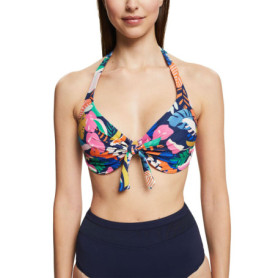 Bikini Halterneck Bleu Marine Femme - ESPRIT Bora Beach