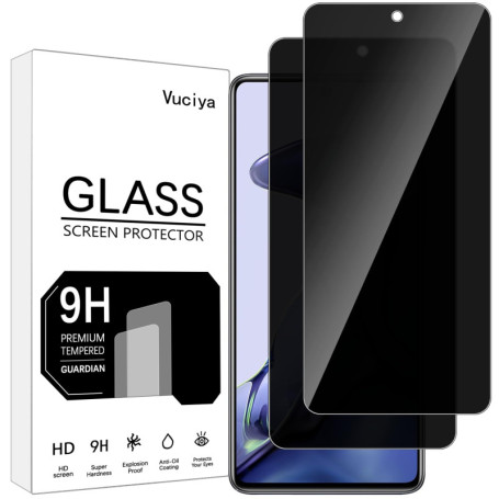 Vuciya Lot de 2 Protections Écran Anti-Espion pour Xiaomi 11T et 11T Pro - Verre Trempé 9H