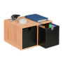 Organiseur de Bureau en Bambou Relaxdays avec 2 Tiroirs - Design Nature Noir