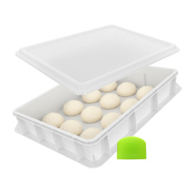 Boîte à Pâte à Pizza Empilable Relaxdays avec Couvercle et Spatule