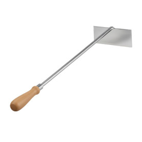 Racloir à Cendres en Acier Inoxydable avec Manche en Bois - Relaxdays