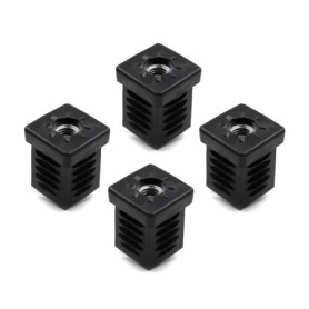 Lot de 4 Bouchons Carrés Design61 pour Tubes de 30 mm avec Filetage M10