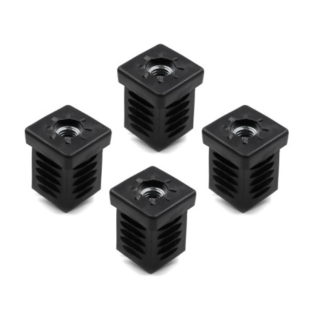 Lot de 4 Bouchons Carrés Design61 pour Tubes de 30 mm avec Filetage M10