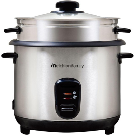 Cuiseur à Riz Melchioni LOTO 1,8L avec Couvercle en Verre et Maintien au Chaud