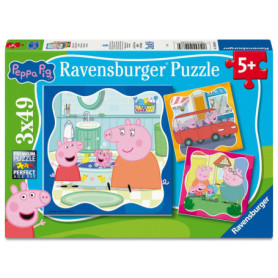 Coffret de 3 Puzzles Peppa Pig - 49 pièces pour Enfants dès 5 Ans