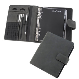Planificateur A5 en cuir gris BIND avec fermeture magnétique