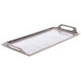 Plateau en Aluminium Argenté avec Poignées - 47 x 21 cm