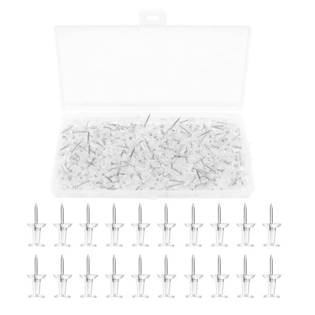 Lot de 200 Épingles Punaises Transparentes SHULLIN pour Tableau d'Affichage
