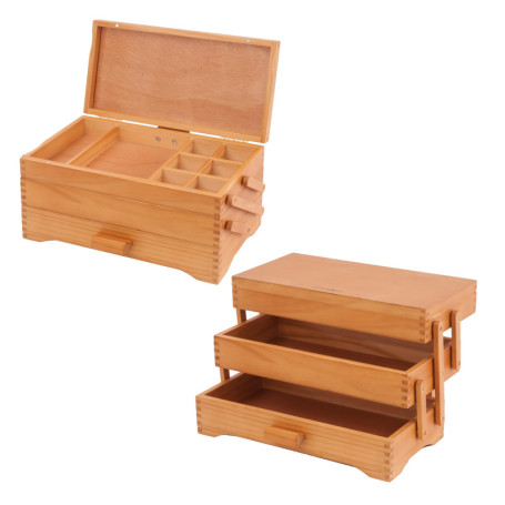 Boîte de rangement en bois de pin Milward pour couture et travaux manuels