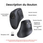 Souris Bluetooth Verticale Ergonomique UGREEN - Sans Fil 2,4G, 4000 DPI