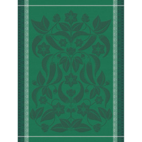 Torchon en Coton Piments Verts - Le Jacquard Français 60 x 80 cm
