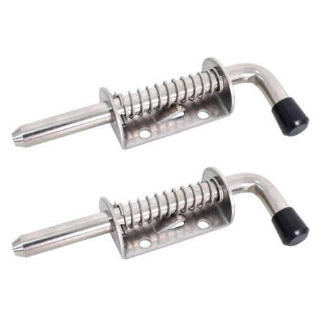 Lot de 2 Loquets à Ressort en Acier Inoxydable avec Poignée en Caoutchouc