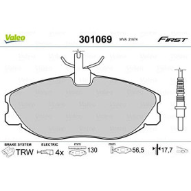 Plaquettes de Frein Avant Valeo Essential 301069 - Jeu de 4 Plaquettes Certifiées ECE-R90